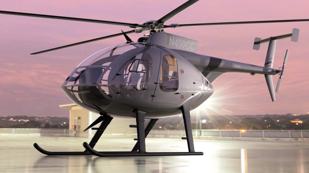 MD 500 helicopter in flight